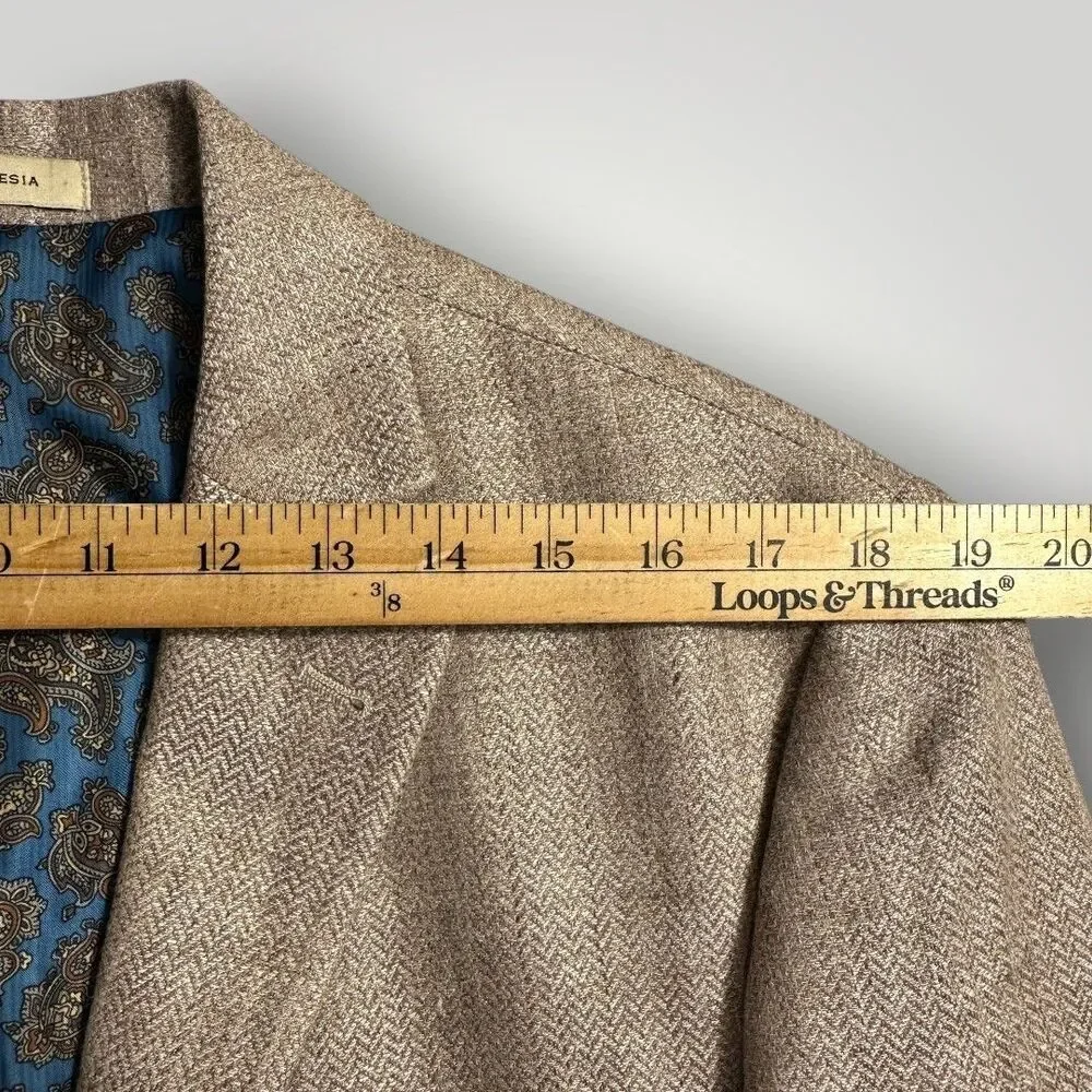 JOSEPH ABBOUD Mens Blazer 42R Sport Coat Two Button Jacket Linen Tan Slim fit